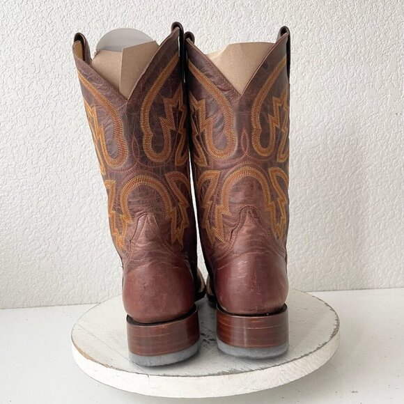 Rod Patrick Mens Cowboy Boots 8.5D Perro Loco Brown Leather Western Square Toe - Picture 3 of 12
